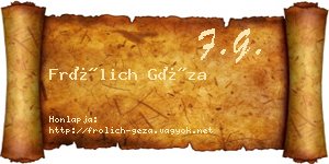 Frölich Géza névjegykártya